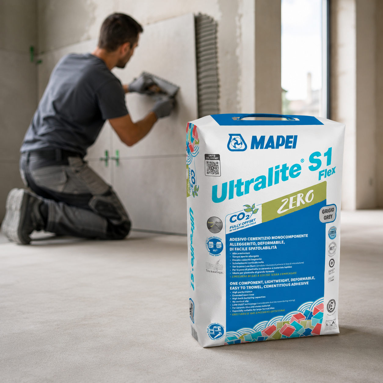 Lepidlo na dlažbu Mapei Ultralite S1 Flex Zero při pokládce